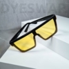 Kép 1/7 - Kocka UNISEX designer napszemüveg sárga lencsével.