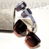 Kép 12/13 - DYESWAP 609 Lila Ombre női napszemüveg, elegáns ezüst kiegészítőkkel, finom csiszolású ombre lencsével, UV400 védelemmel és Category 2 szűrőkategóriával8