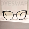Kép 2/7 - DYESWAP 644 fekete cat eye kékfény szűrő szemüveg