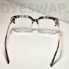 Kép 10/12 - DYESWAP 647 Ocelot Clear cat eye stílusú kékfény szűrő szemüveg, átlátszó ocelot mintás kerettel, arany fém szárral és UV400 védelmet nyújtó lencsékkel7