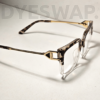 Kép 9/12 - DYESWAP 647 Ocelot Clear cat eye stílusú kékfény szűrő szemüveg, átlátszó ocelot mintás kerettel, arany fém szárral és UV400 védelmet nyújtó lencsékkel6