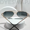 Kép 7/8 - DYESWAP 806 zöld ombre unisex aviator napszemüveg UV400