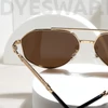 Kép 6/13 - DYESWAP 806 barna unisex aviator napszemüveg UV400