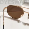 Kép 13/13 - DYESWAP 806 barna unisex aviator napszemüveg UV400