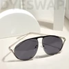 Kép 7/11 - DYESWAP 819 fekete aviator női oversize napszemüveg UV400