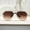Kép 2/9 - DYESWAP 821 barna unisex oversize aviator napszemüveg UV400