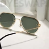 Kép 5/9 - DYESWAP 821 zöld unisex oversize aviator napszemüveg UV400