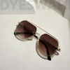 Kép 4/9 - DYESWAP 821 barna unisex oversize aviator napszemüveg UV400