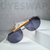 Kép 4/7 - DYESWAP 220 GREY ORANGE PILOT unisex designer napszemüveg ezüst szárral és narancs kiegészítővel