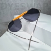 Kép 7/7 - DYESWAP 220 GREY ORANGE PILOT unisex designer napszemüveg ezüst szárral és narancs kiegészítővel