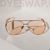 Kép 5/14 - DYESWAP 721 Sand Aviator napszemüveg arany kerettel és homokszínű lencsével – unisex modell 2025