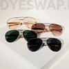 Kép 12/12 - DYESWAP 721 fekete aviator napszemüveg ezüst kerettel – unisex prémium napszemüveg 2025