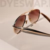 Kép 5/10 - DYESWAP 721 barna ombre aviator napszemüveg arany kerettel – unisex modell 2025
