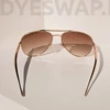 Kép 4/10 - DYESWAP 721 barna ombre aviator napszemüveg arany kerettel – unisex modell 2025
