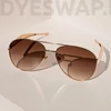 Kép 6/10 - DYESWAP 721 barna ombre aviator napszemüveg arany kerettel – unisex modell 2025