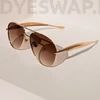 Kép 2/10 - DYESWAP 721 barna ombre aviator napszemüveg arany kerettel – unisex modell 2025