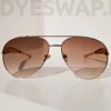Kép 3/10 - DYESWAP 721 barna ombre aviator napszemüveg arany kerettel – unisex modell 2025