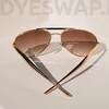 Kép 7/10 - DYESWAP 721 barna ombre aviator napszemüveg arany kerettel – unisex modell 2025