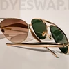 Kép 8/10 - DYESWAP 721 barna ombre aviator napszemüveg arany kerettel – unisex modell 2025