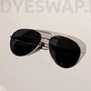 Kép 9/12 - DYESWAP 721 fekete aviator napszemüveg ezüst kerettel – unisex prémium napszemüveg 2025