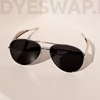 Kép 6/12 - DYESWAP 721 fekete aviator napszemüveg ezüst kerettel – unisex prémium napszemüveg 2025