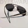 Kép 8/12 - DYESWAP 721 fekete aviator napszemüveg ezüst kerettel – unisex prémium napszemüveg 2025