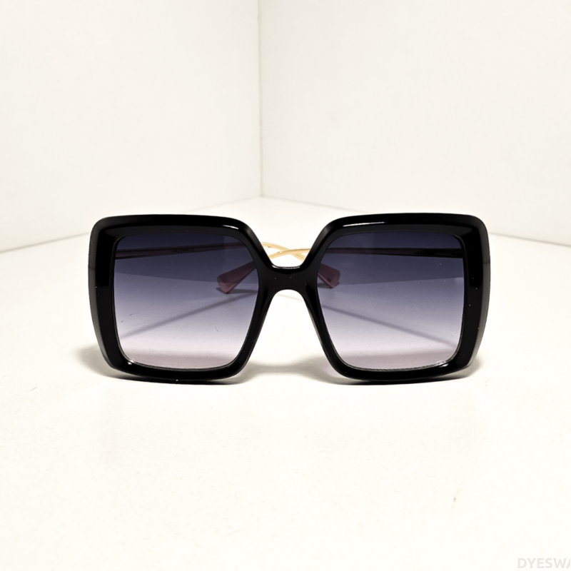 DYESWAP 607 Ombre elegáns női divat napszemüveg fekete geometriai kerettel, ombre színátmenetes lencsével és finom fém szárakkal, kiváló UV400 védelemmel és Category 2 szűrőkategóriával.5