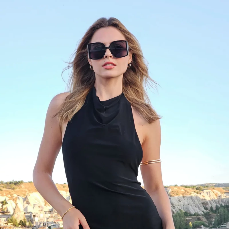 női napszemüveg elegáns DYESWAP 637 fekete oversize női napszemüveg elegáns DYESWAP 637 fekete oversize 