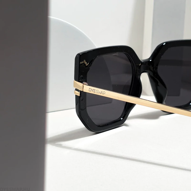 DYESWAP 814 fekete oversize cat eye női napszemüveg UV400