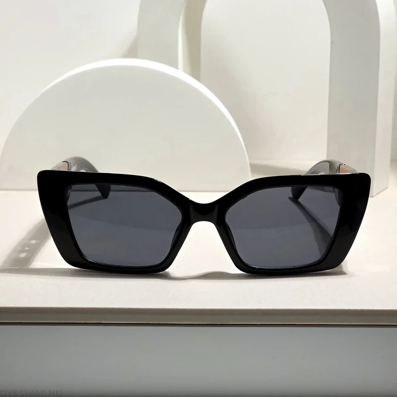 DYESWAP 815 fekete oversize cat eye női napszemüveg UV400