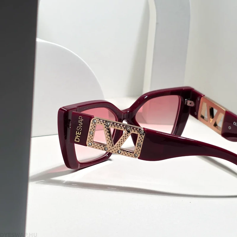 DYESWAP 815 piros oversize cat eye női napszemüveg UV400