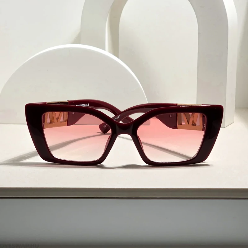 DYESWAP 815 piros oversize cat eye női napszemüveg UV400