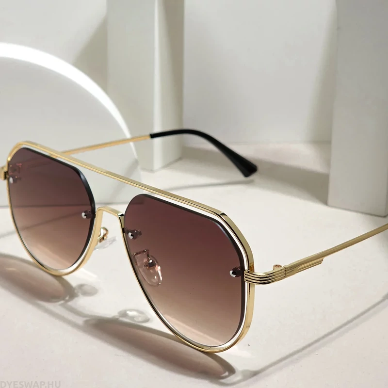 DYESWAP 821 barna unisex oversize aviator napszemüveg UV400
