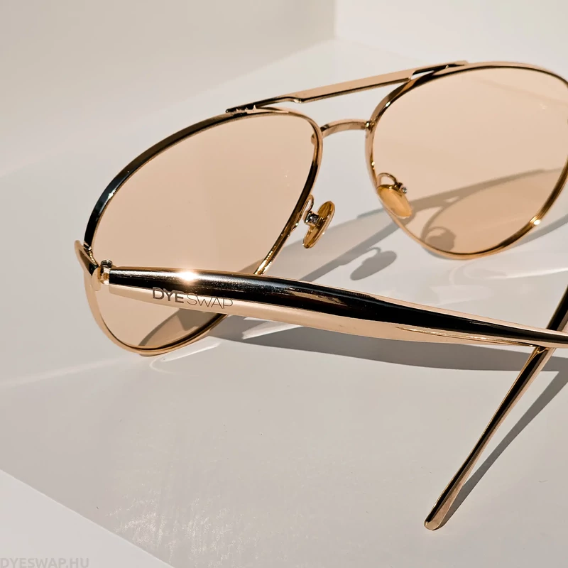 DYESWAP 721 Sand Aviator napszemüveg arany kerettel és homokszínű lencsével – unisex modell 2025