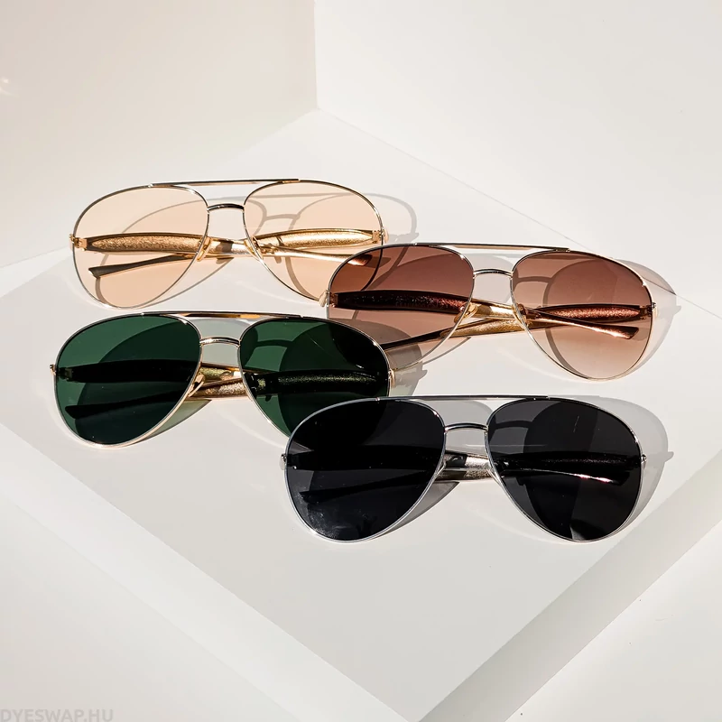 DYESWAP 721 fekete aviator napszemüveg ezüst kerettel – unisex prémium napszemüveg 2025