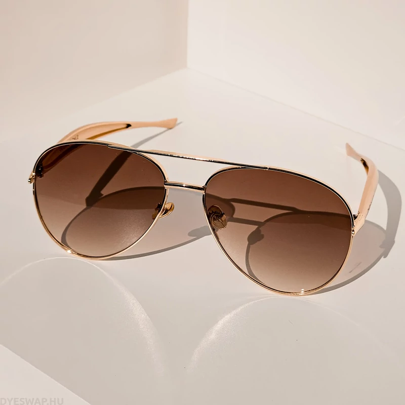 DYESWAP 721 barna ombre aviator napszemüveg arany kerettel – unisex modell 2025