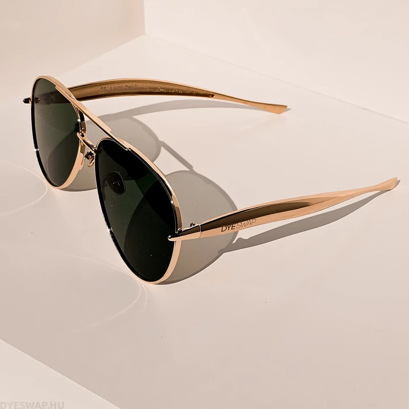 DYESWAP 721 zöld aviator napszemüveg arany kerettel – unisex prémium napszemüveg 2025
