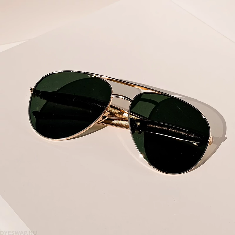 DYESWAP 721 fekete aviator napszemüveg ezüst kerettel – unisex prémium napszemüveg 2025