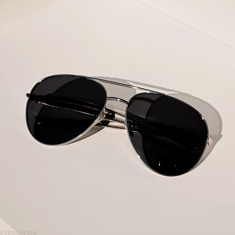 DYESWAP 721 fekete aviator napszemüveg ezüst kerettel – unisex prémium napszemüveg 2025