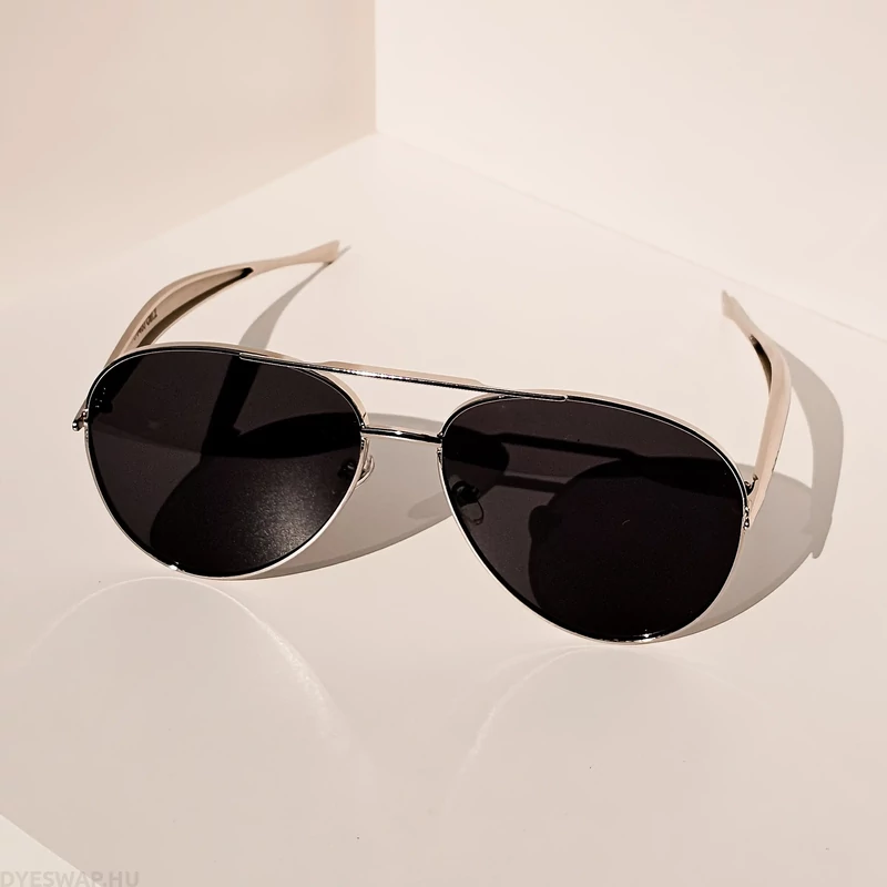 DYESWAP 721 fekete aviator napszemüveg ezüst kerettel – unisex prémium napszemüveg 2025
