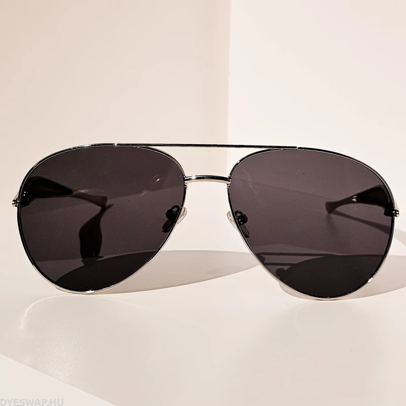DYESWAP 721 fekete aviator napszemüveg ezüst kerettel – unisex prémium napszemüveg 2025