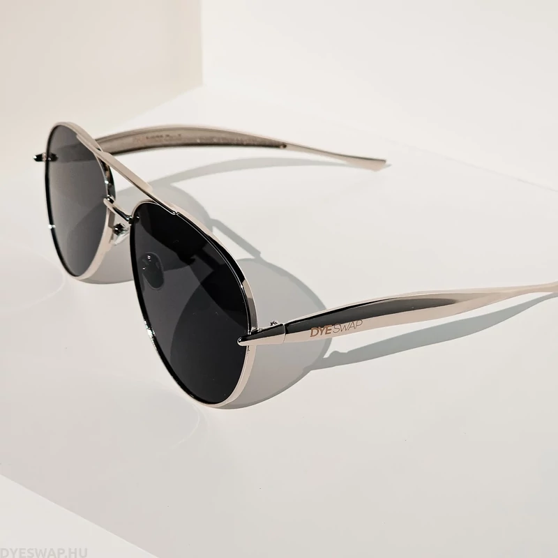 DYESWAP 721 fekete aviator napszemüveg ezüst kerettel – unisex prémium napszemüveg 2025