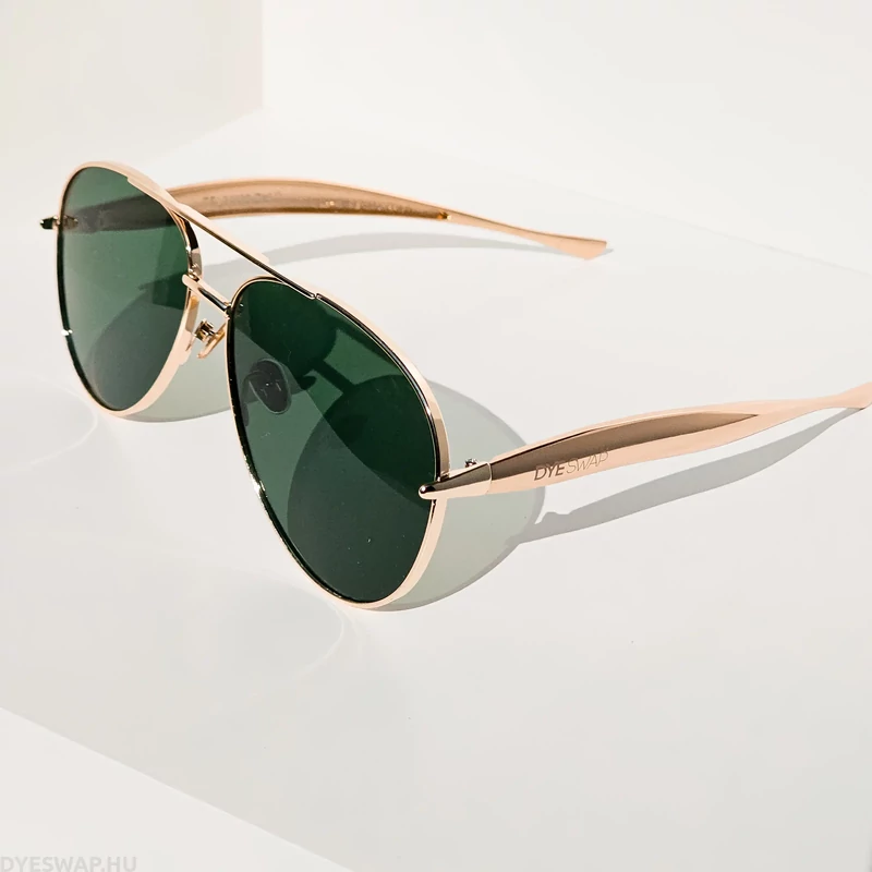DYESWAP 721 zöld aviator napszemüveg arany kerettel – unisex prémium napszemüveg 2025